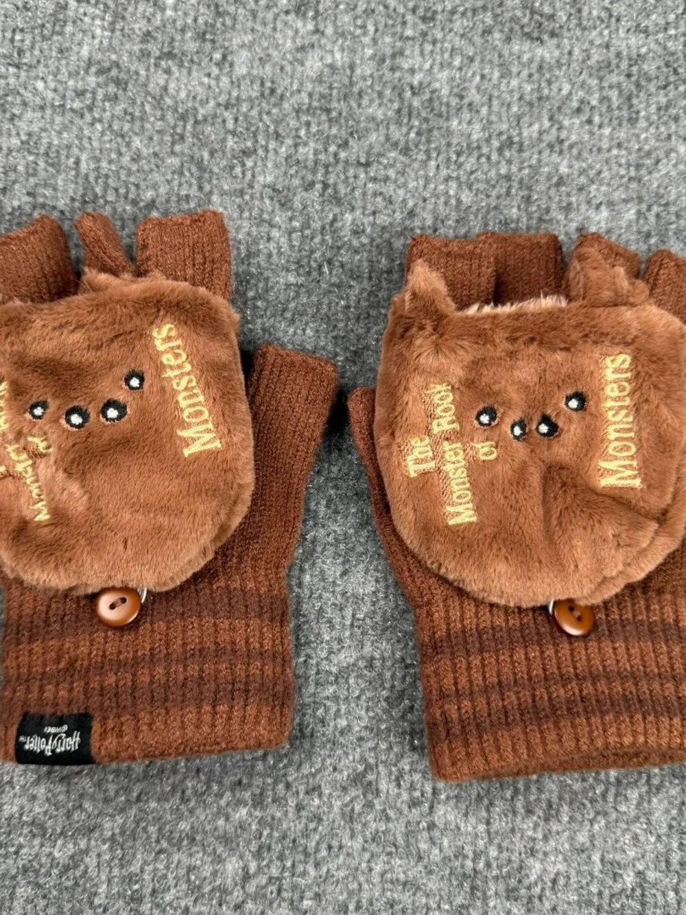 Harry Potter The Monster Book of Monsters Convertible Fingerless Gloves Mittens